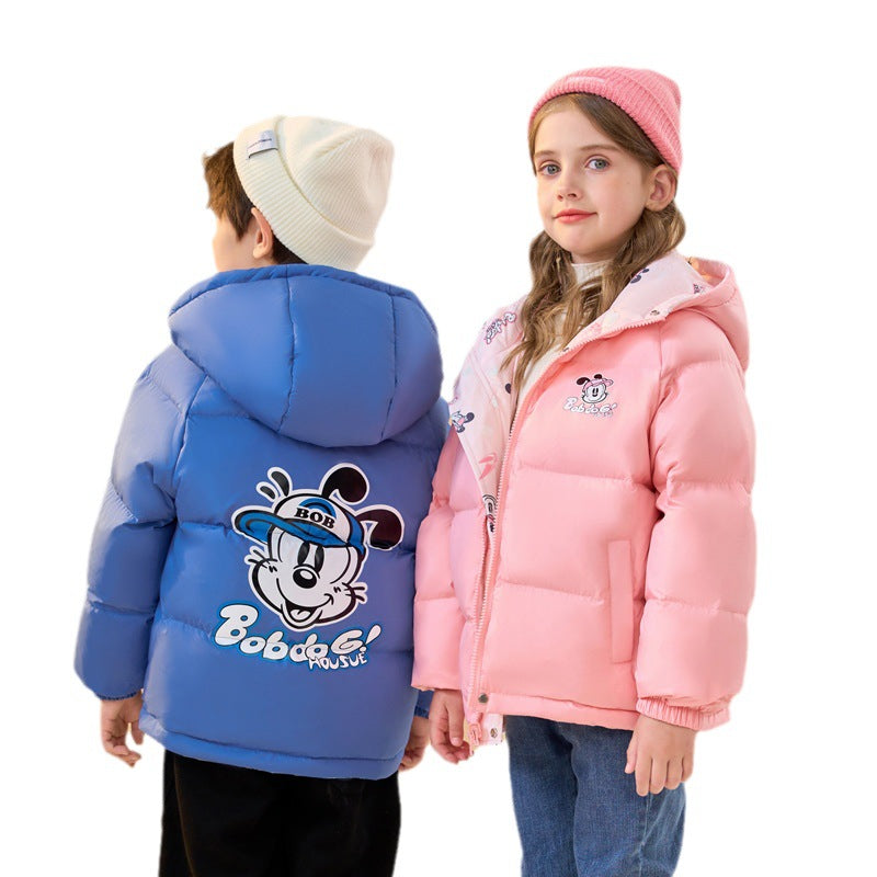 Babu Bean Reversible Down Jacket for Kids Winter Outerwear