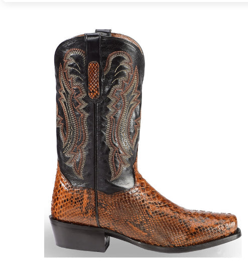 Men's Embroidered Pointed-Toe Patchwork Quilted Boots