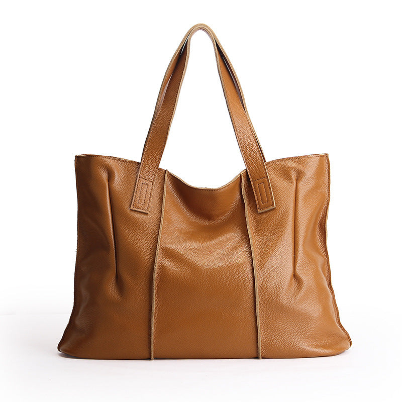 Women's First Layer Cowhide Single-Shoulder Travel Bag