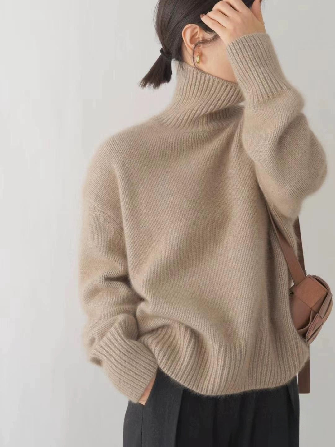 Women's Turtleneck Autumn And Winter Thickening Inner Wear Base Cashmere Sweater Sweater