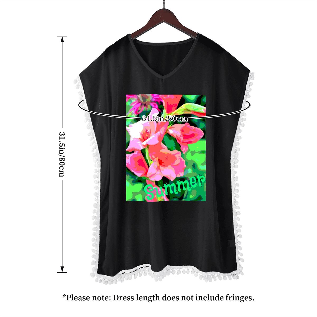 Women's Pink Gladiolas Summer Design Chiffon Beach Coverup (Made in USA)