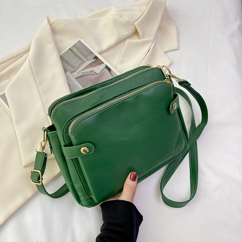 Retro Multi-layer Large Capacity Shoulder Messenger Bag Travel Bag