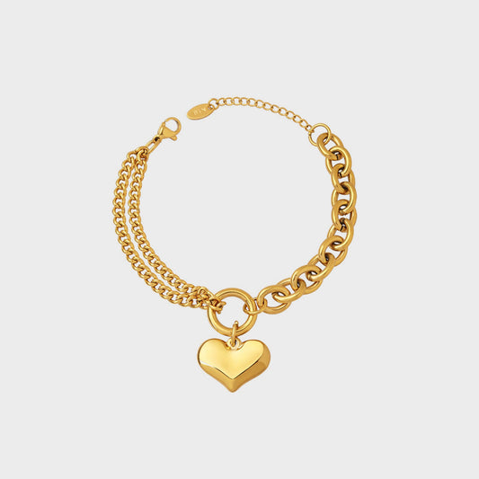 Pulsera de acero de titanio de media cadena gruesa