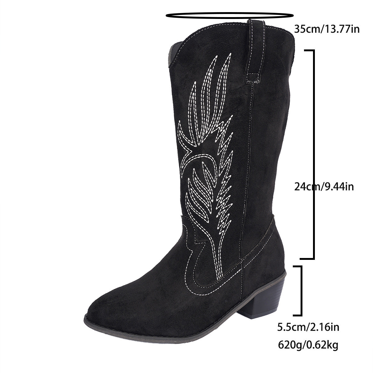 Women's Suede Detail Western Boots