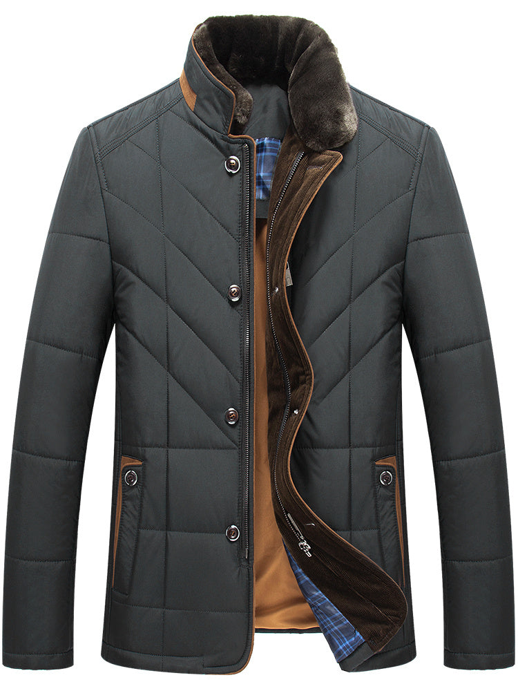 Chaqueta Acolchada para Hombre de Mediana Edad y Ancianos - Ropa de Invierno para Padre