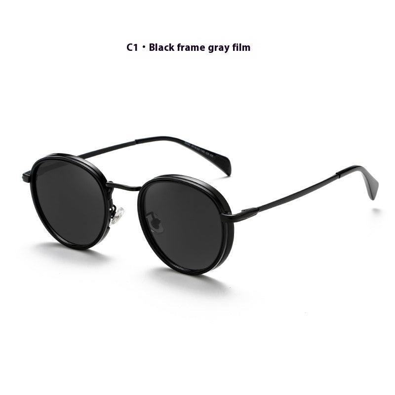 Round Frame Retro Sun Glasses Reflective Lenses