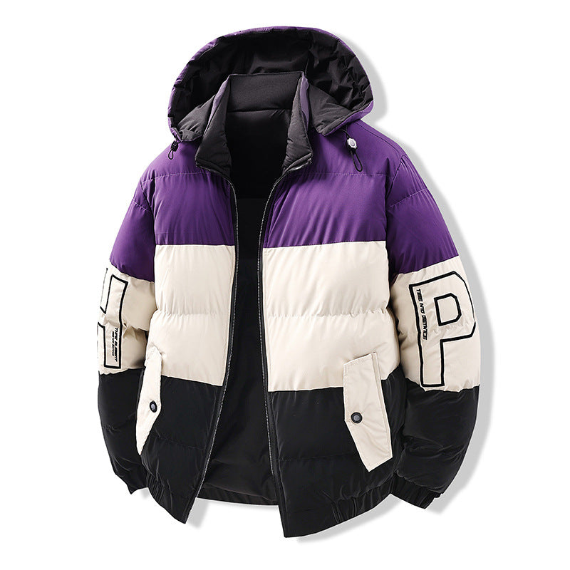 Chaqueta reversible de algodón estilo euroamericano con bloques de color