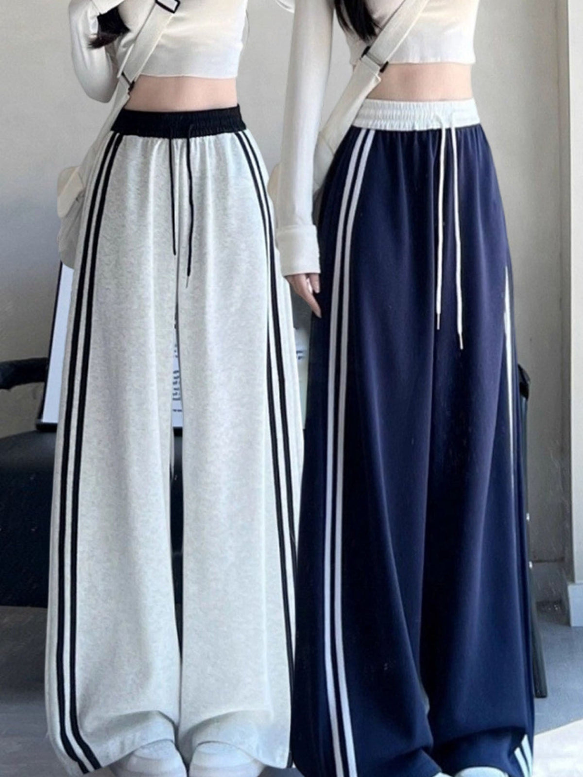 Retro Women's Sweatpants Springautumn Loose-fit Wide-leg