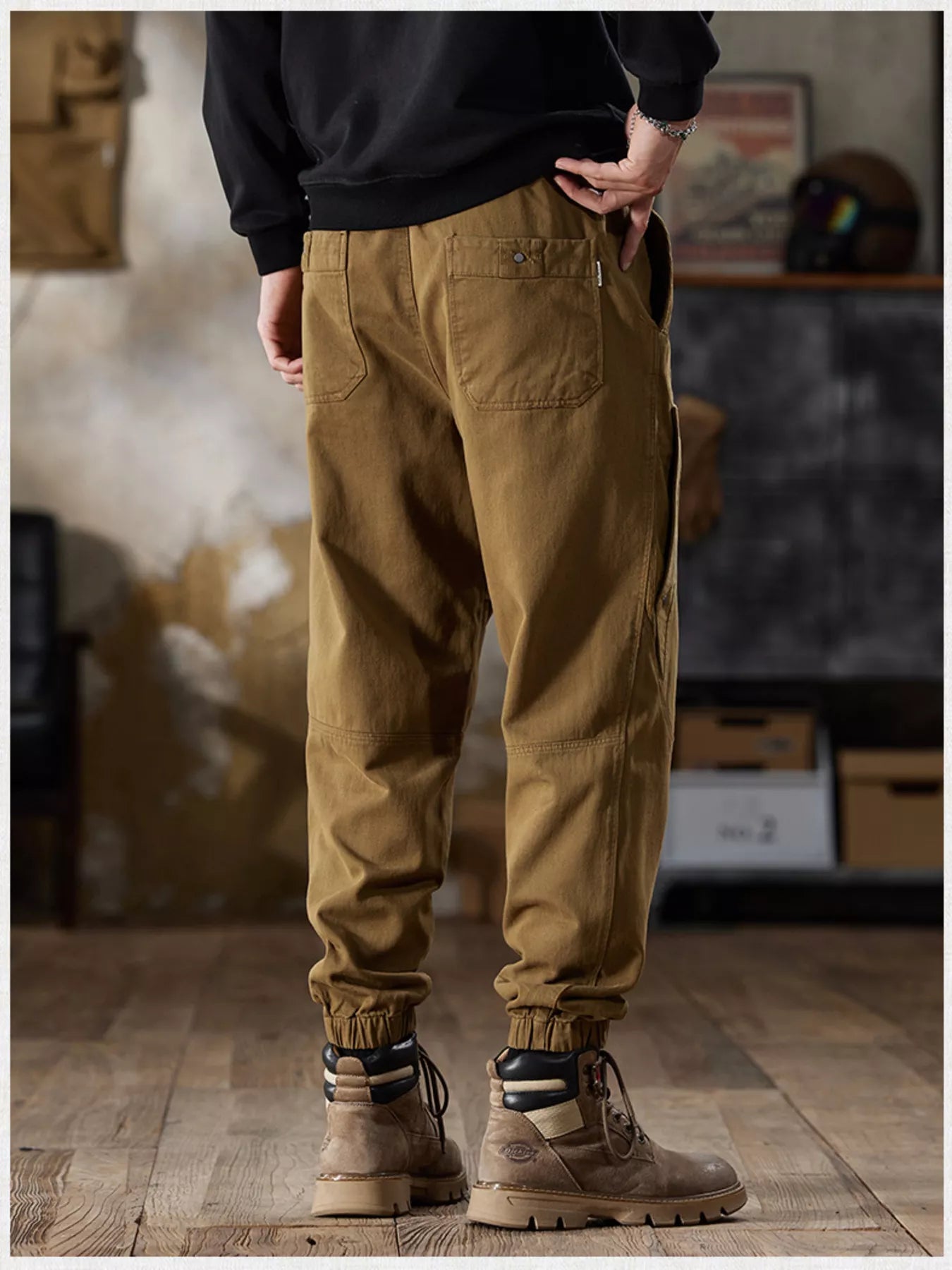 Pantalón Jogger Cargo Casual con Cordón Tallas Grandes para Hombre