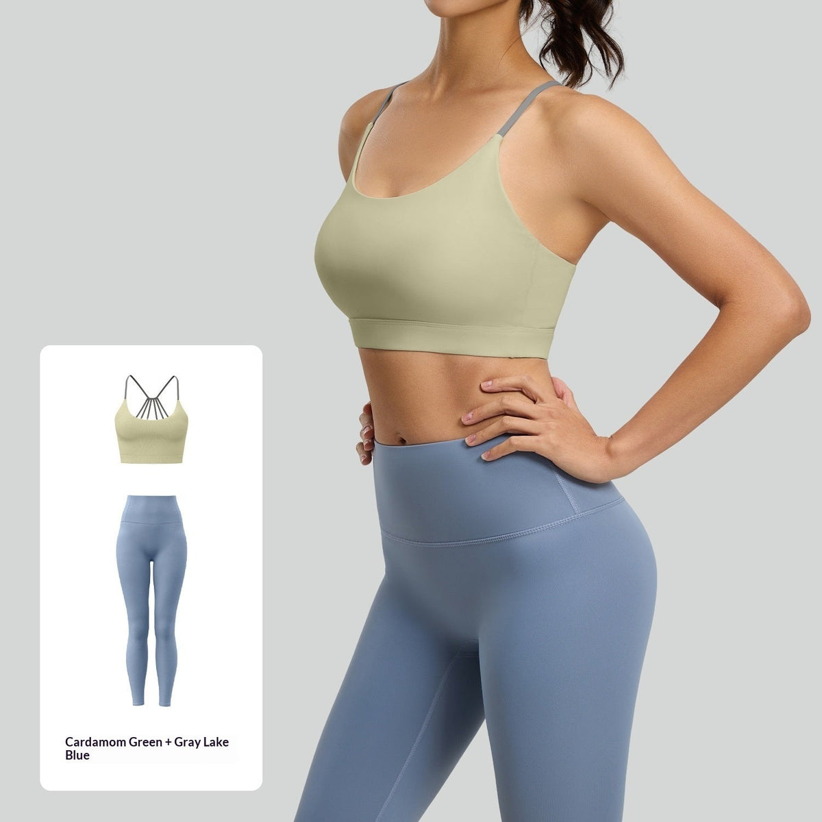 Womens Color-Block Yoga Set For A Beautiful Back