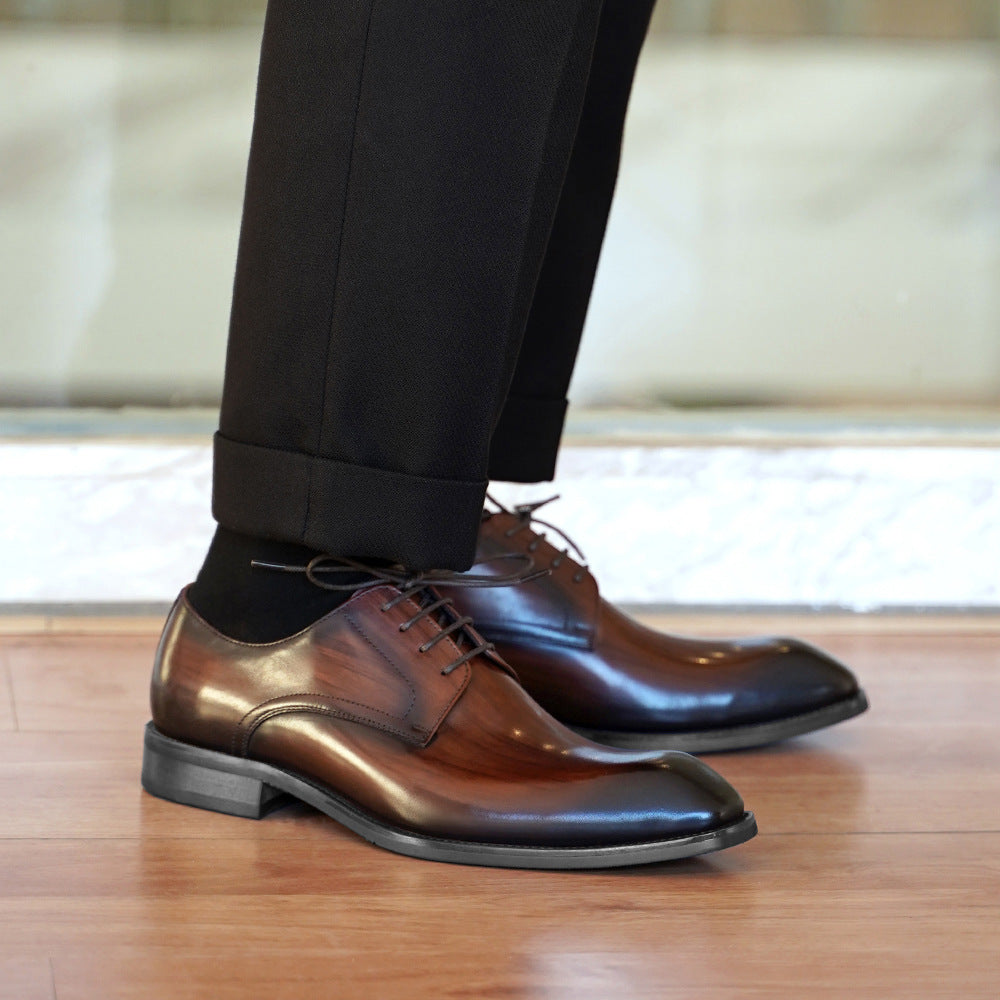 Men's Vintage Fashion Square-Toe Leather Shoes