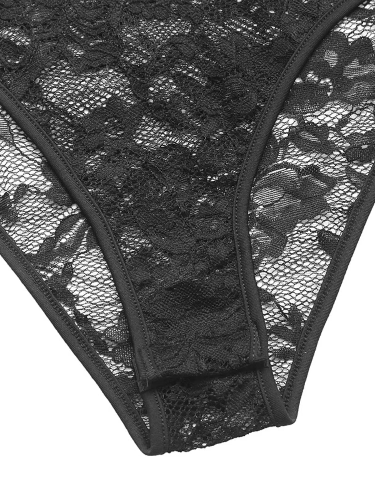 Lace Long Sleeve V-Neck Bodysuit