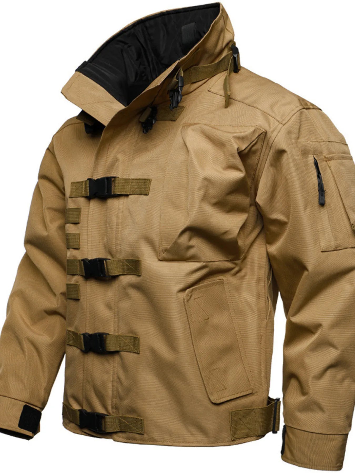 Chaqueta Impermeable Talla Grande de Hombre con Múltiples Hebillas Talla Grande