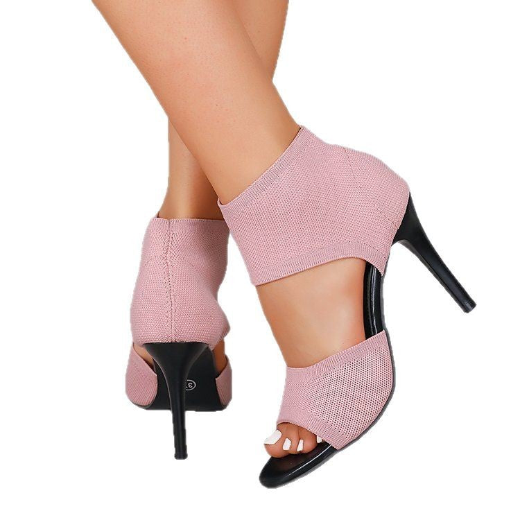 Zapatillas planas de moda caladas con boca de pescado para mujer