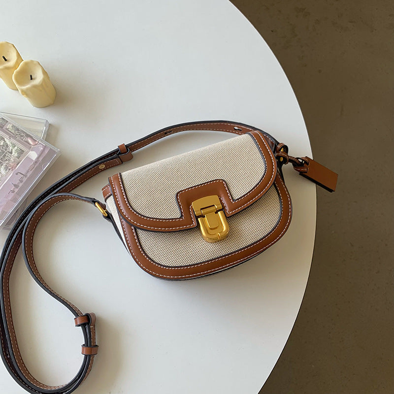 Women's Canvas Contrast Color Travel Bag