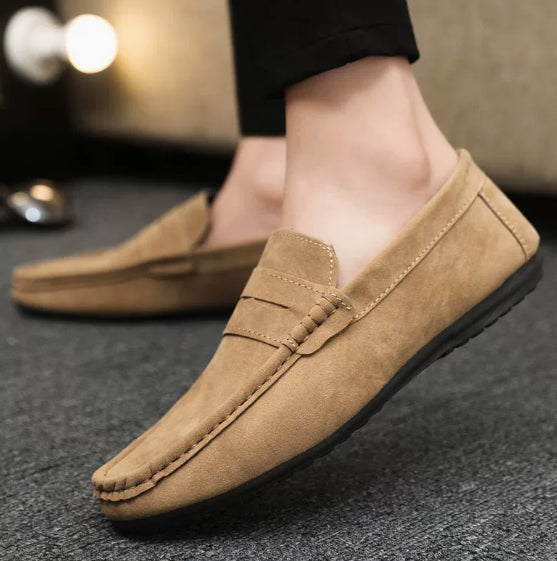Men's Suede Leather Beanie Flats