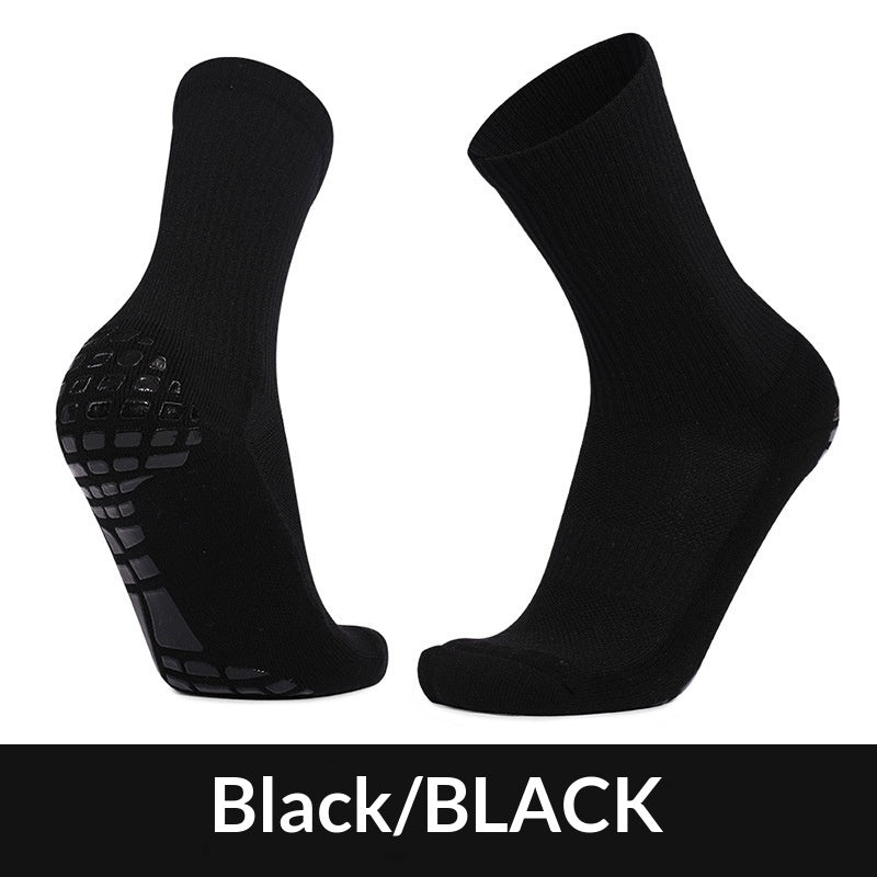 Men's Training Socks Thickeneded Towel Bottom Cushioning Comfortable Pvc Dispensing Non-Slip Socks Sweat-Absorbent Breathable Mid-Calf Football Socks