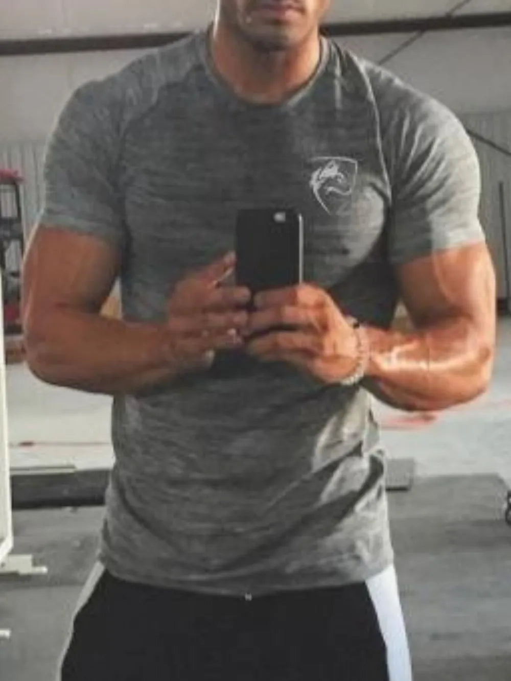 Camiseta de manga corta y cuello redondo de talla grande para hombre