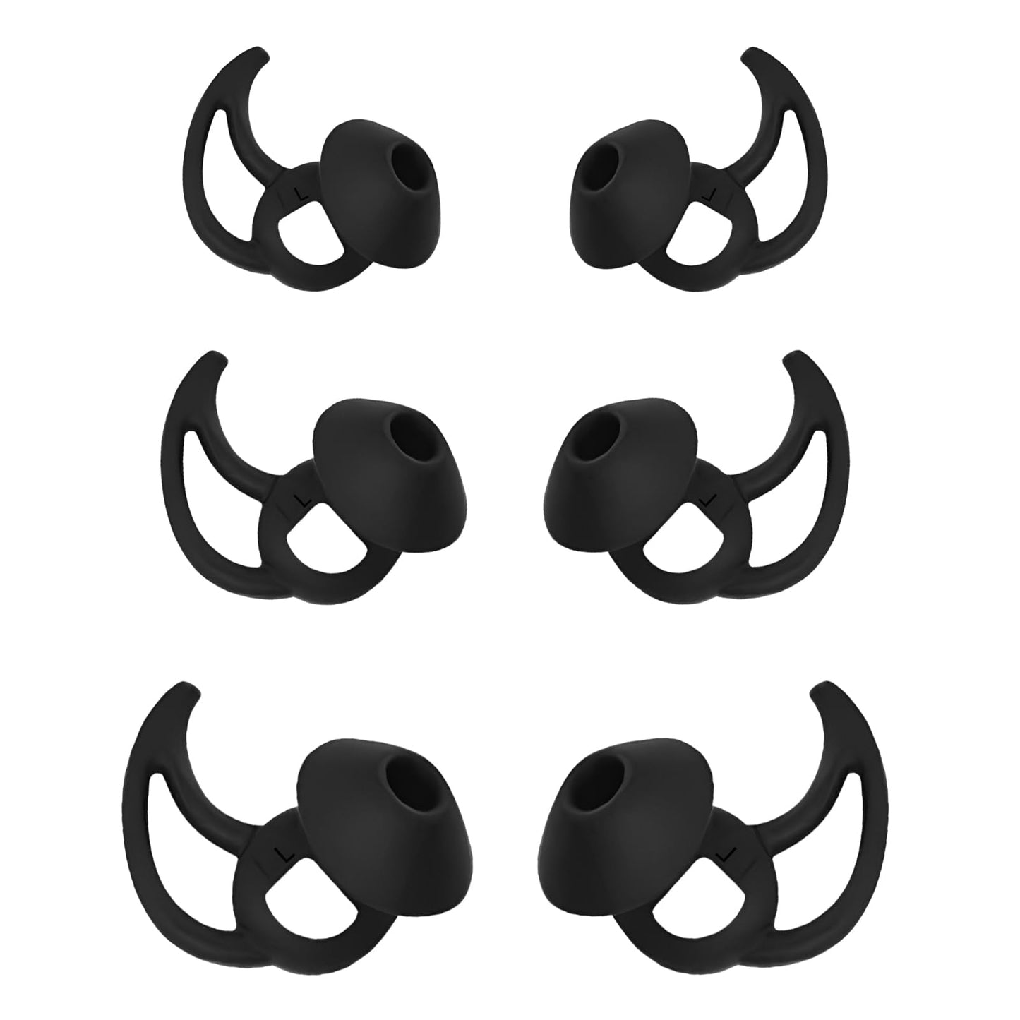 MMYQXI Earbud Replacement Tips Silicone Earbud Tips Ear Tips Compatible with Bose Quietcomfort and Sport Headphone Earbud Rubber Tips Earbud Covers 3 Pairs S M L Black