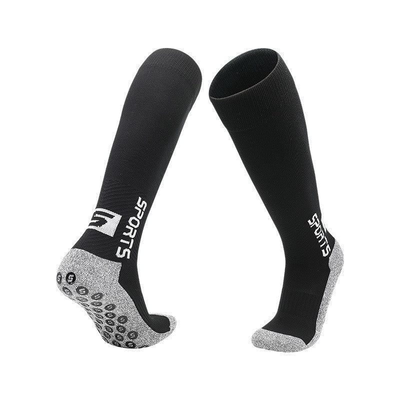 Men's Training Socks Thickeneded Towel Bottom Cushioning Comfortable Pvc Dispensing Non-Slip Socks Sweat-Absorbent Breathable Mid-Calf Football Socks