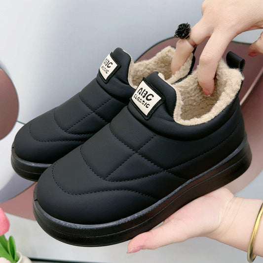 Zapatillas de algodón cálidas resistentes al frío para mujer