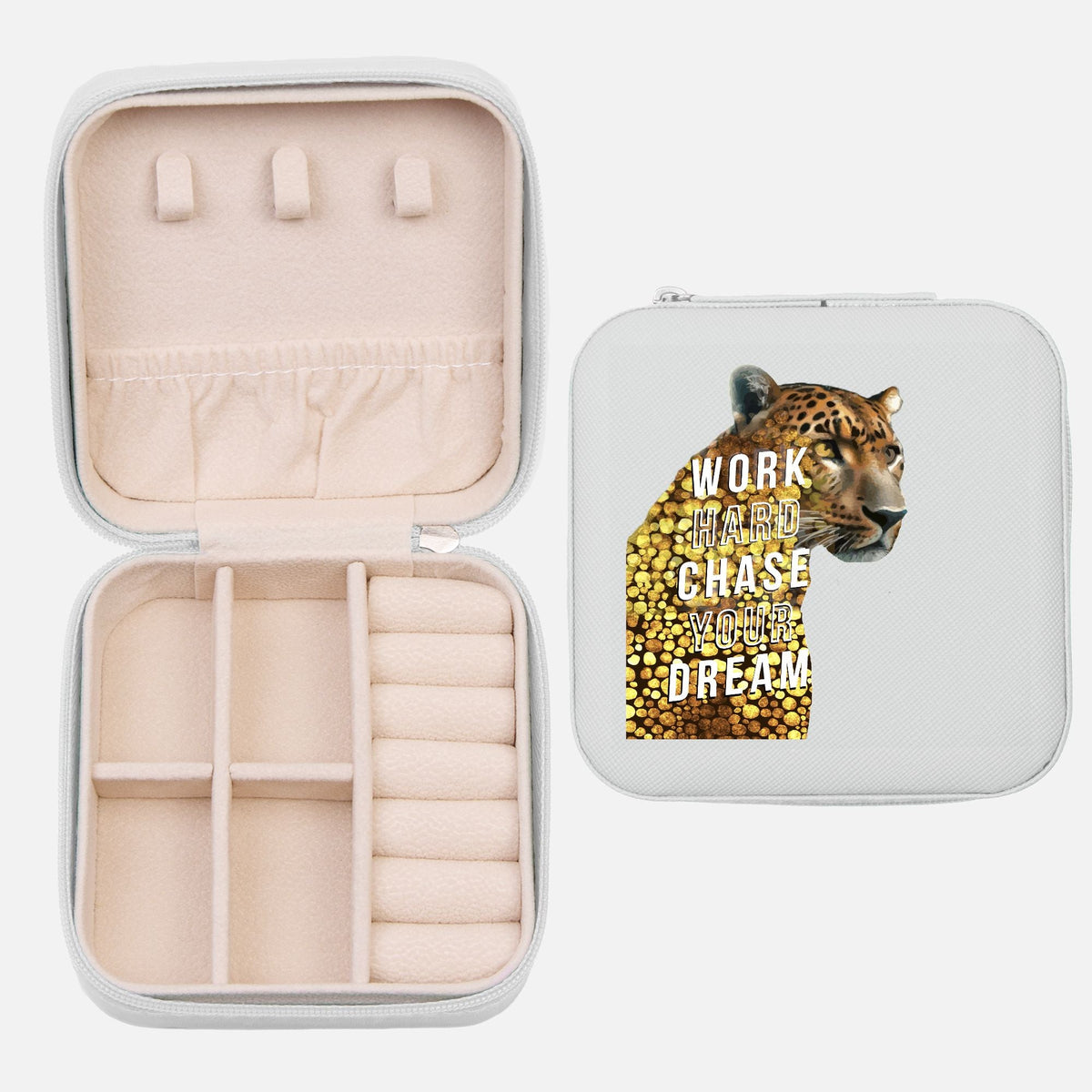 Work Hard Chase Your Dream Jewelry Travel Case