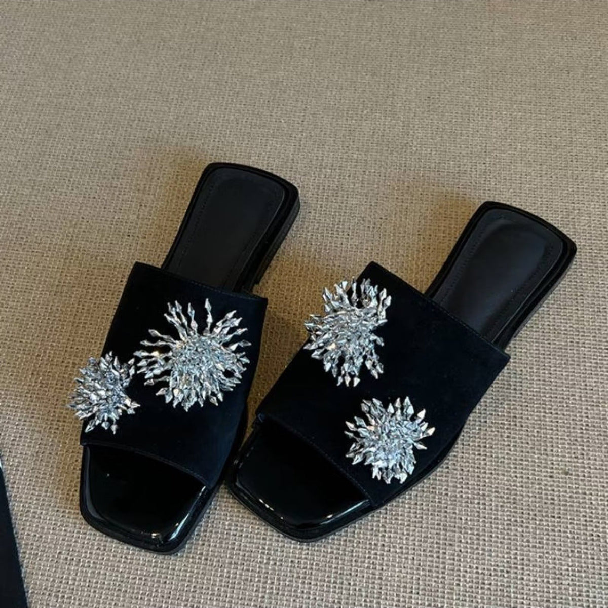 French-Style Embellished Flat Loafers
