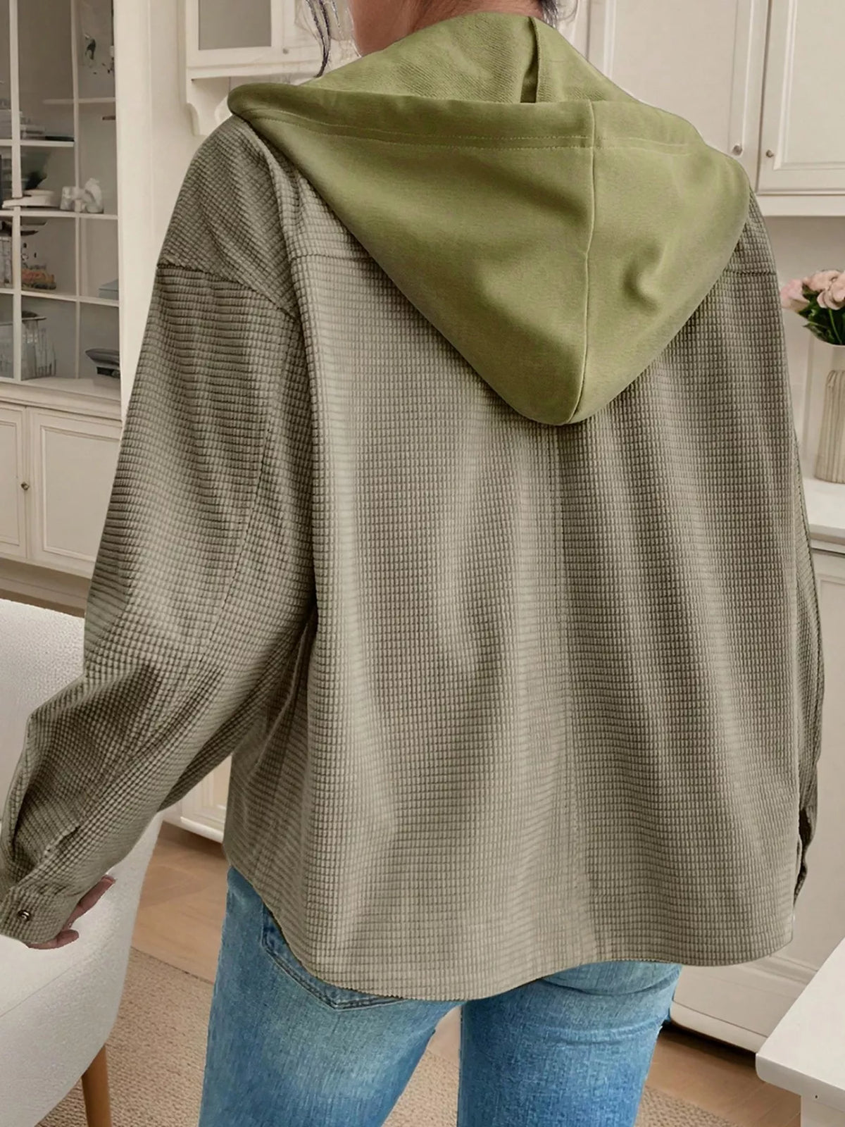 Thermal Knit Textured Hooded Jacket
