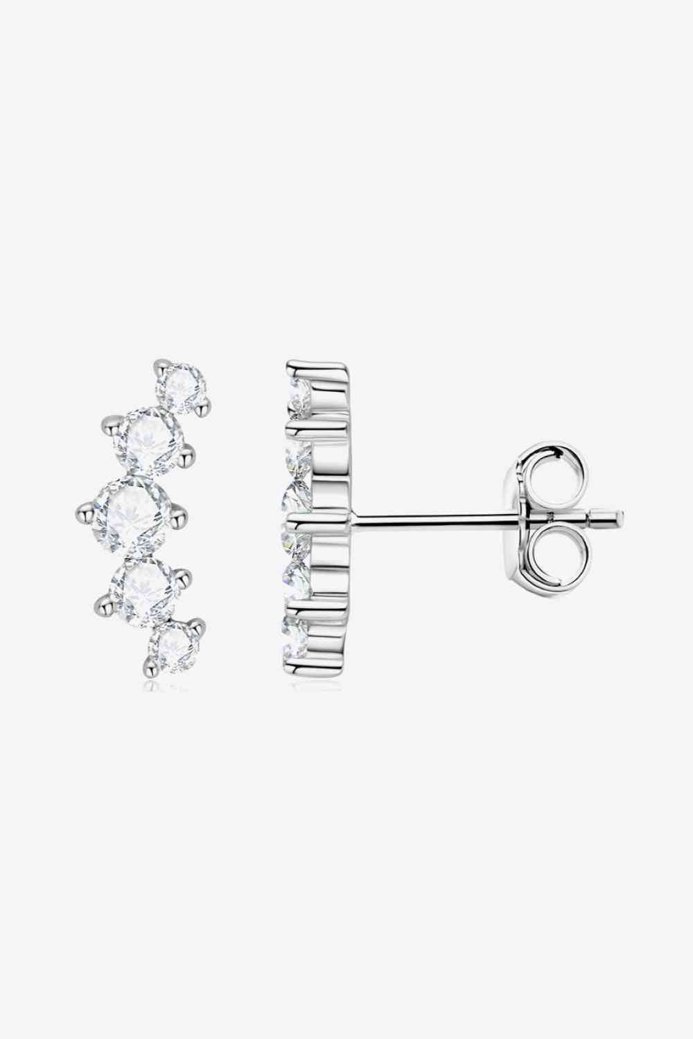 All You Need Moissanite Platinum-Plated Earrings – Elegant Minimalist Design