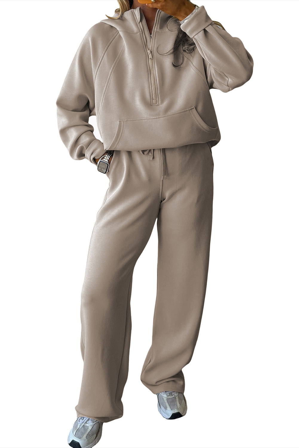 Conjunto de 2 piezas de pantalón deportivo y sudadera con media cremallera, orificio para pulgar y Jet Stream