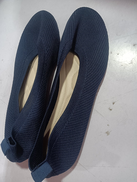 Zapatos planos de punta redonda casuales, cómodos y suaves, sin cordones de malla tejida para mujer. Consulta la tabla de tallas en "más detalles"
