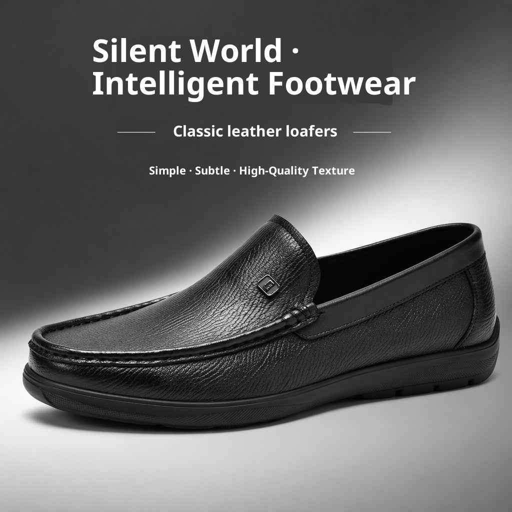 Mens Leather Loafers Slip-on Style Shoes