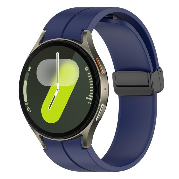 Folding Magnetic Black-clasp Silicone Watch Strap