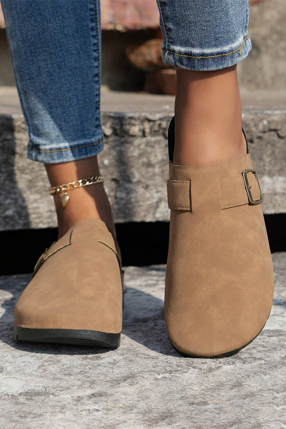 Zapatos de plataforma sin cordones color beige francés claro Corky