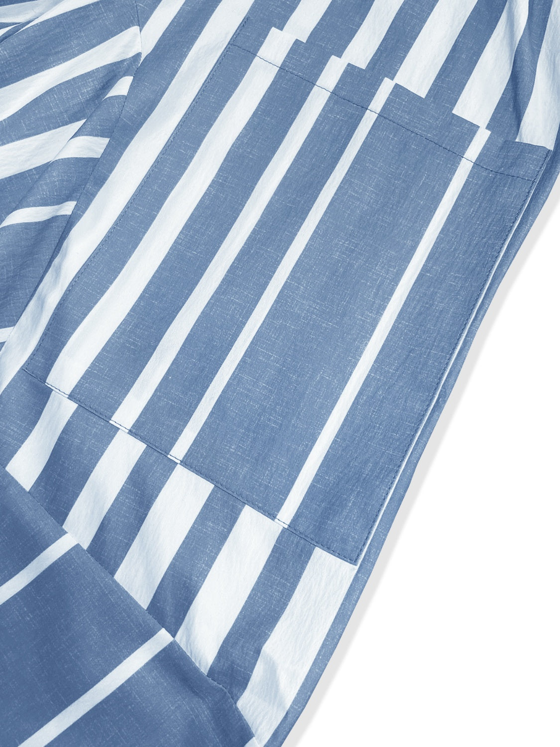 Pantalones de pierna ancha con elástico a rayas en la cintura