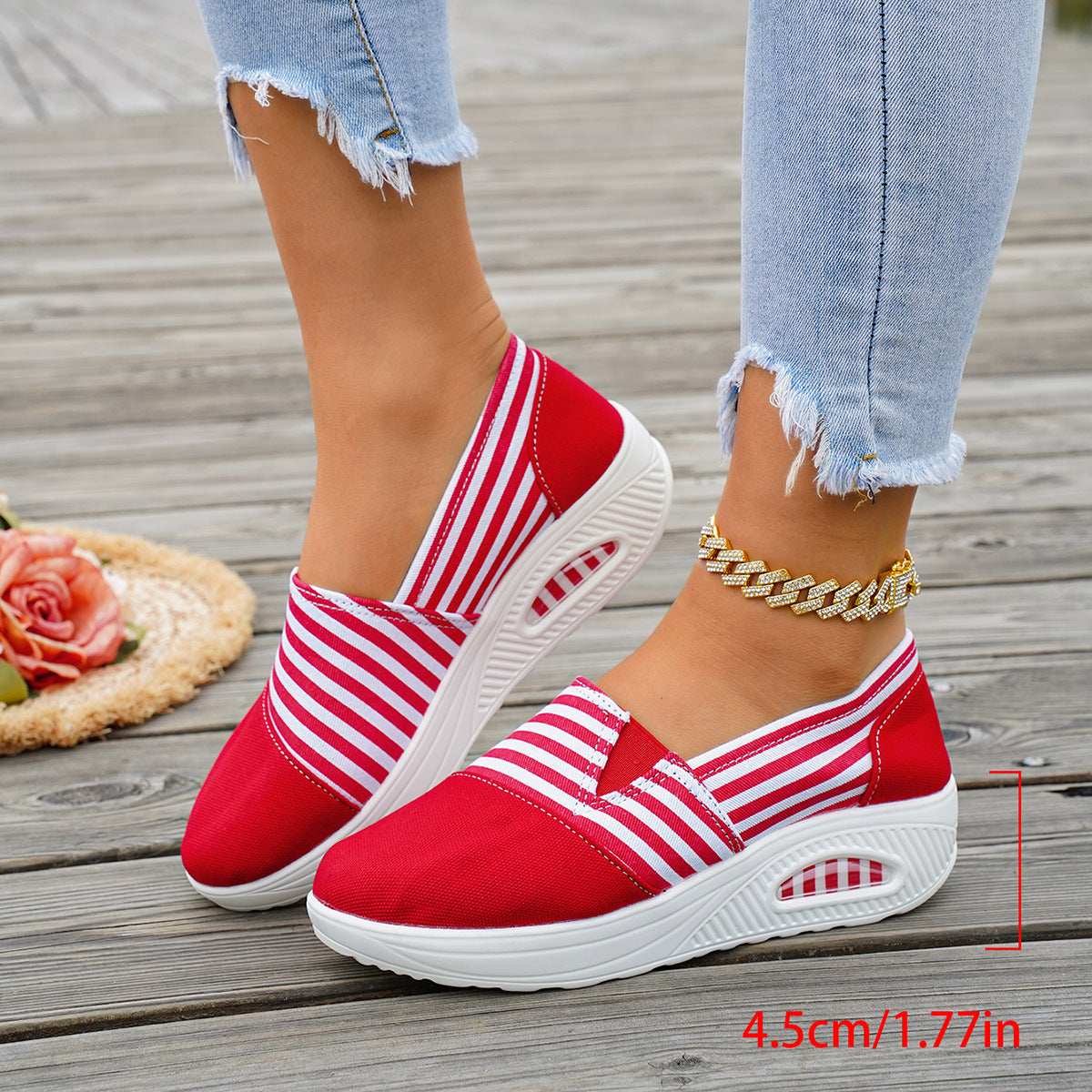 New Striped Canvas Sneakers Casual Shoes