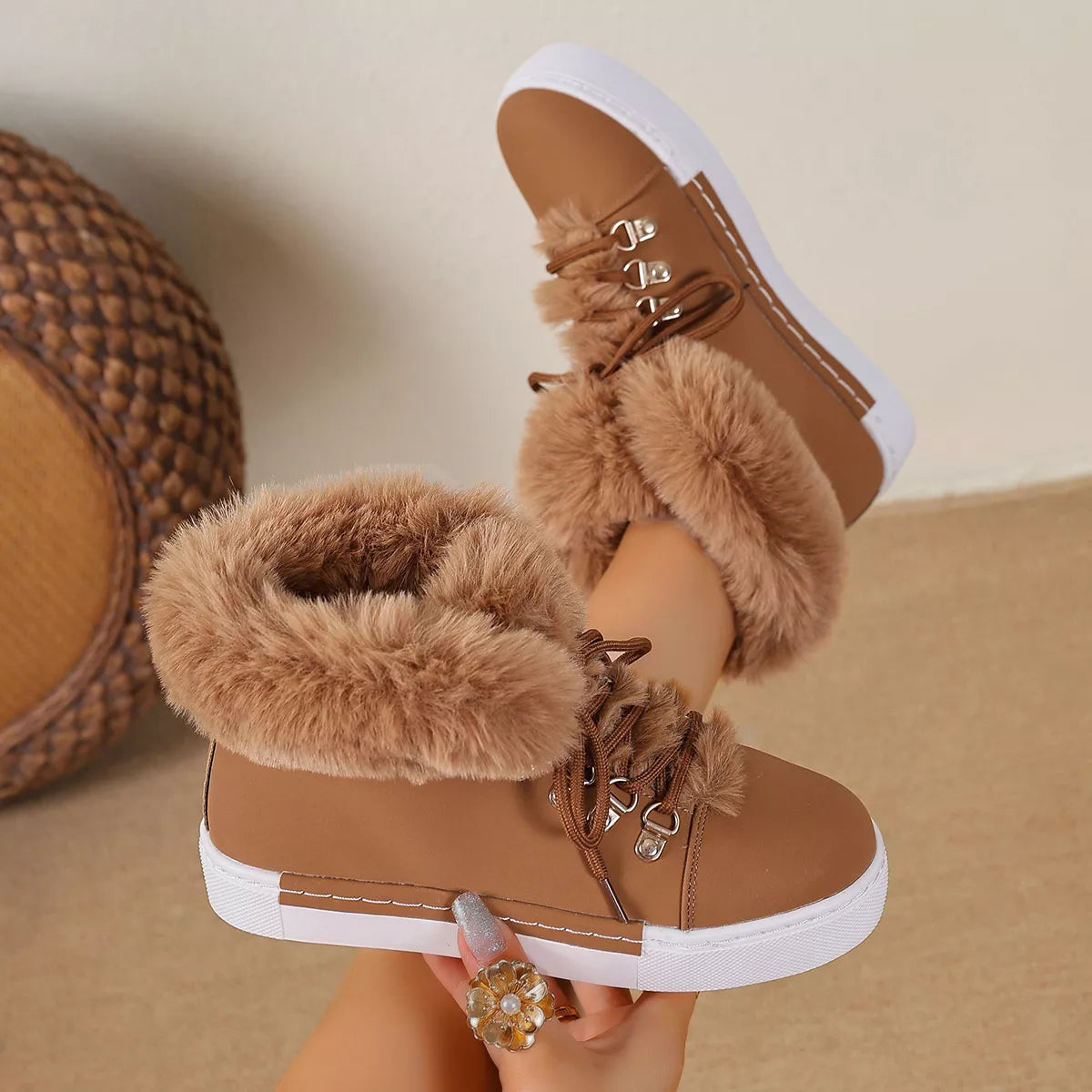 Round Toe Platform Boots