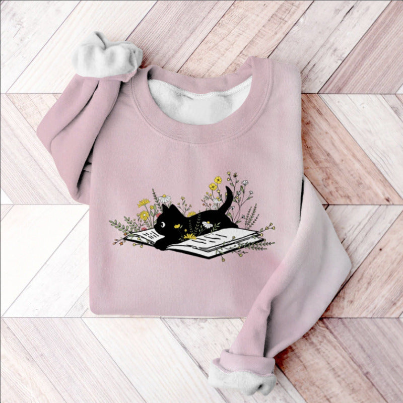 Long-sleeve Sweatshirt With European And American-style Print