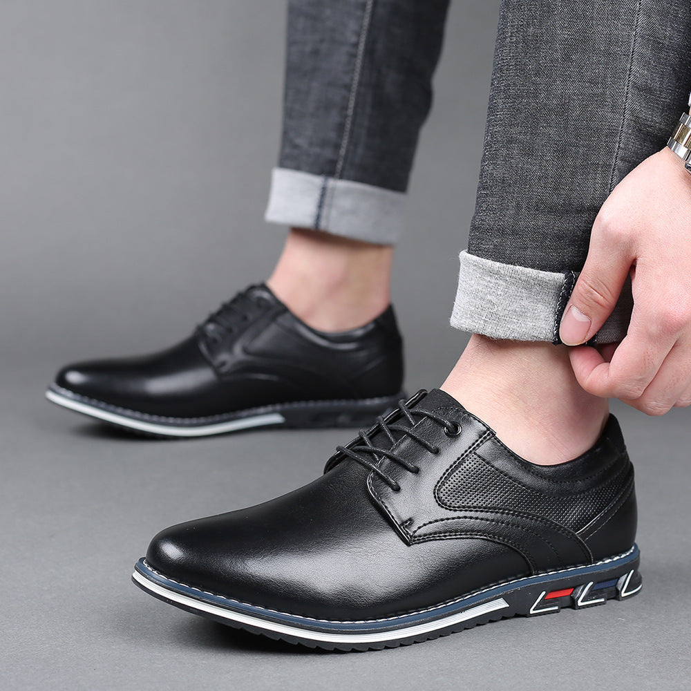 Men's Leather Casual Lace-Up Shoes