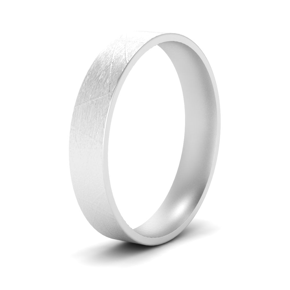 Ice Textured Mens 5mm Comfort Fit Wedding Band