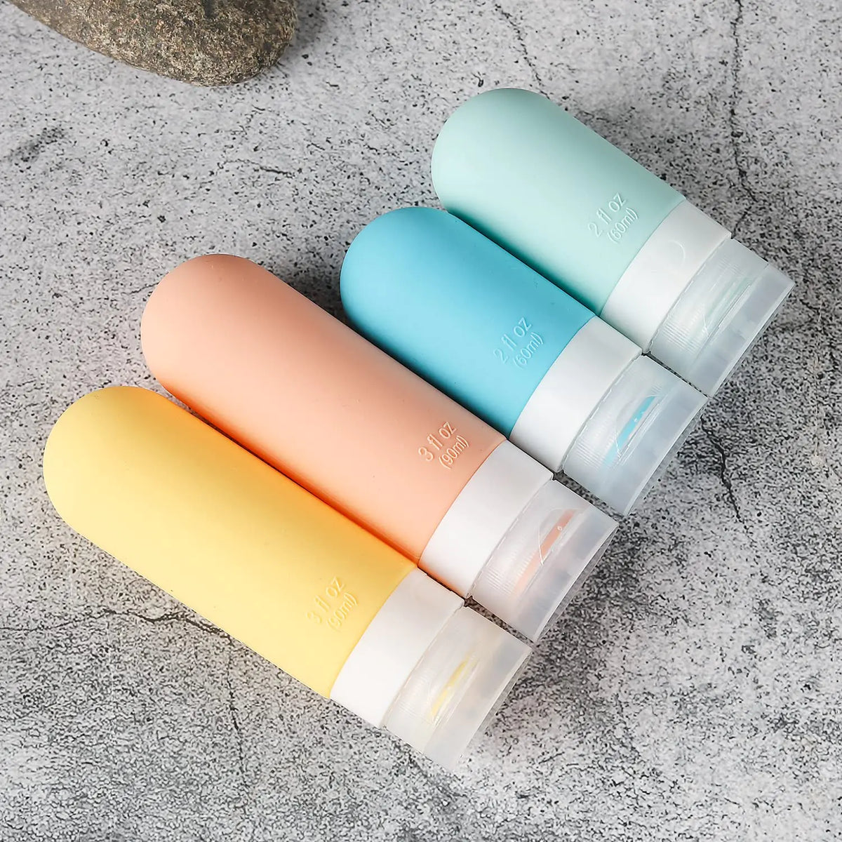 The EASY PACK TSA-Approved Reusable Silicone Travel Bottles Set with Case – 16 pcs