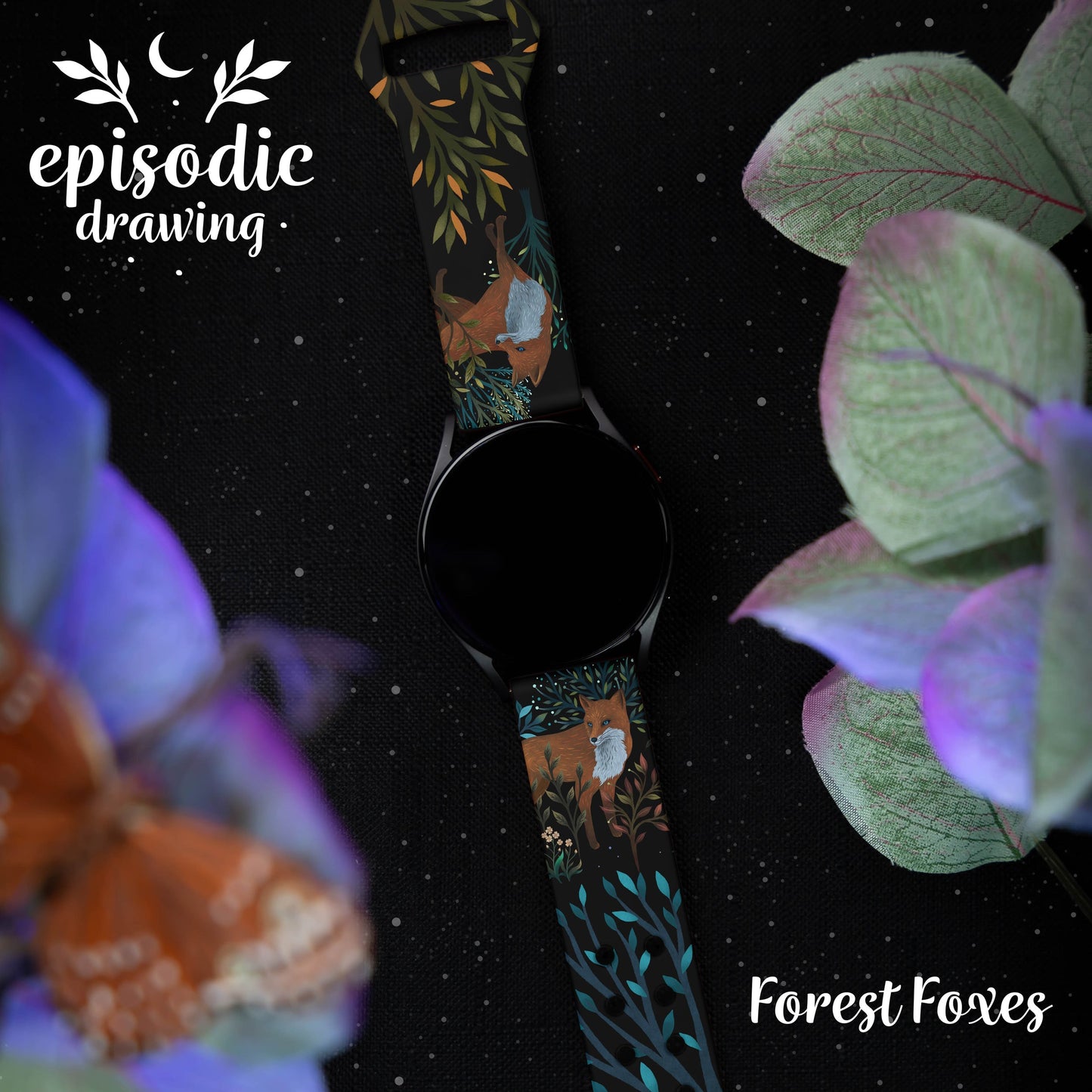 Episodic Drawing Enchanted Collection HD  Watchband for Samsung, Garmin, Fossil, and More