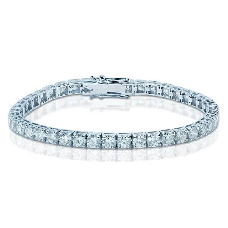 9 Ct Genuine Round-Cut Real Diamond Tennis Bracelet 7" 14K White Gold