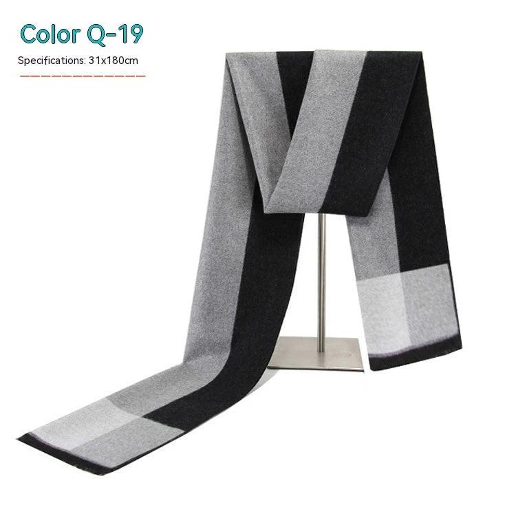 Men's Striped Winter Warm Artificial Cashmere Scarf For Men