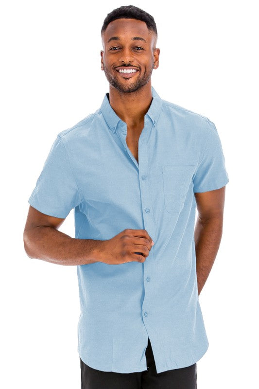 Camisas de manga corta lisas casuales para hombre Weiv