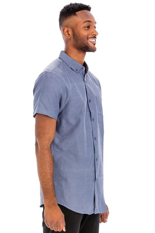 Camisas de manga corta lisas casuales para hombre Weiv