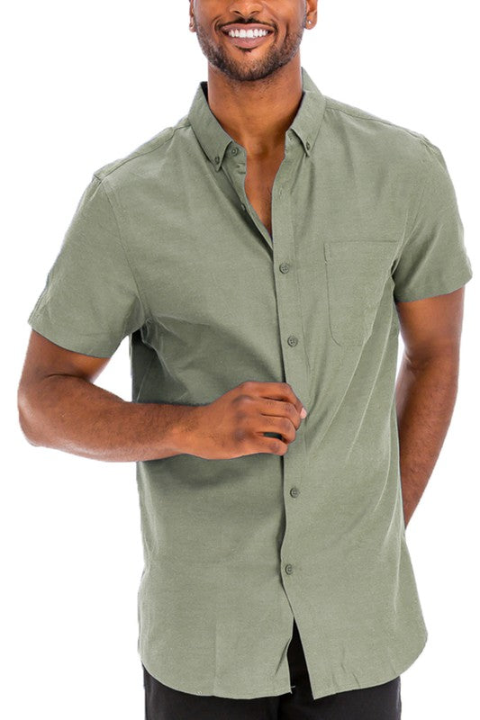 Camisas de manga corta lisas casuales para hombre Weiv