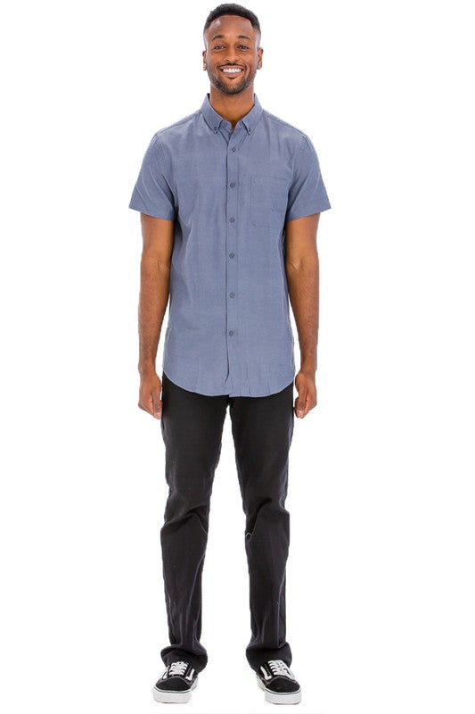 Camisas de manga corta lisas casuales para hombre Weiv