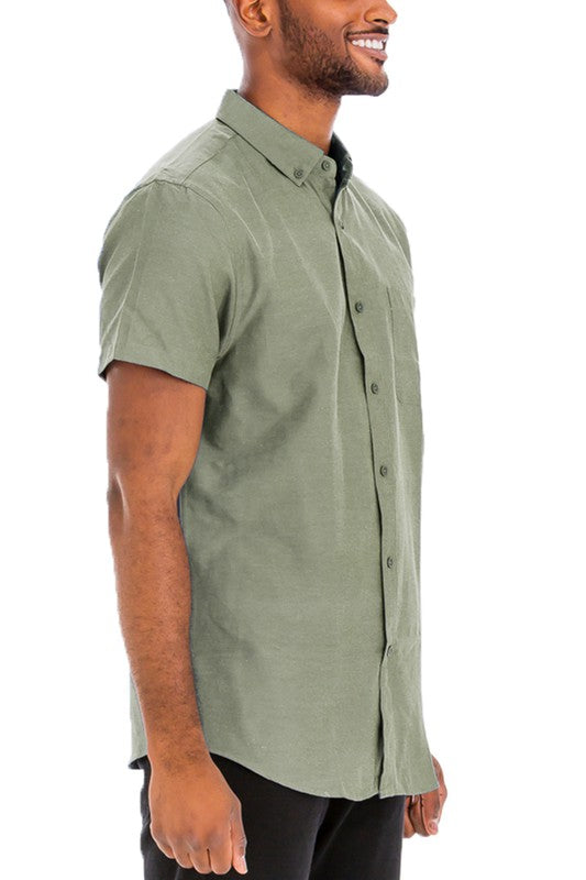 Camisas de manga corta lisas casuales para hombre Weiv
