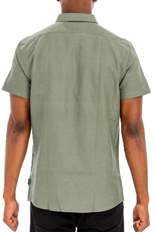 Camisas de manga corta lisas casuales para hombre Weiv